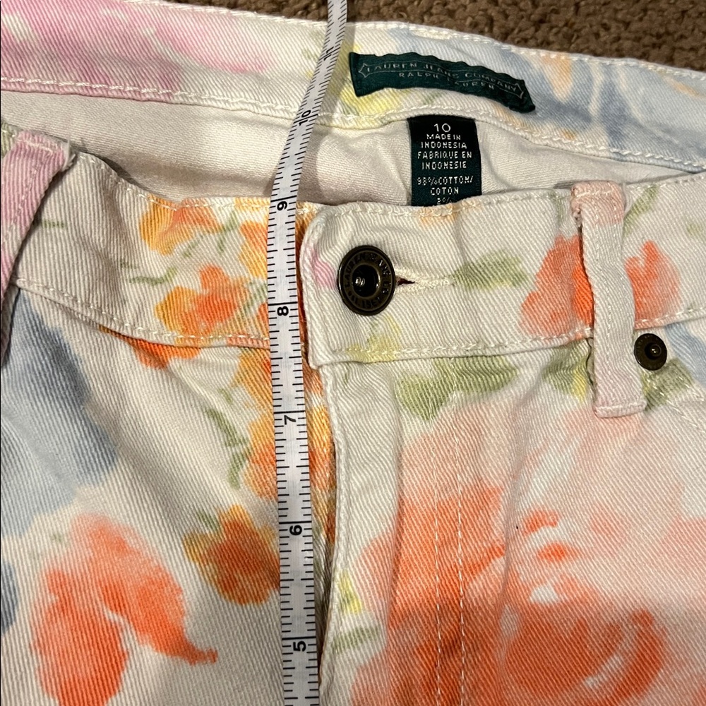 Ralph Lauren Floral Denim Jeans size 10 skinny flowers - Picture 9 of 10